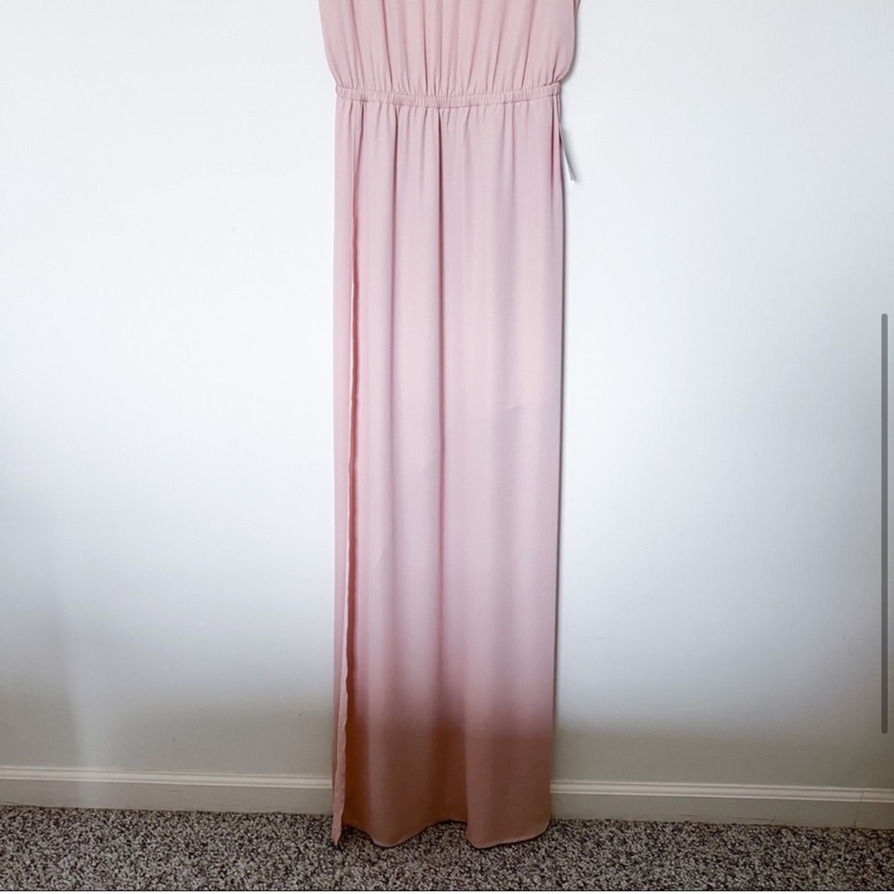 show me your mumu | dusty blush crisp kendall maxi bridesmaid dress large - Picture 4 of 9